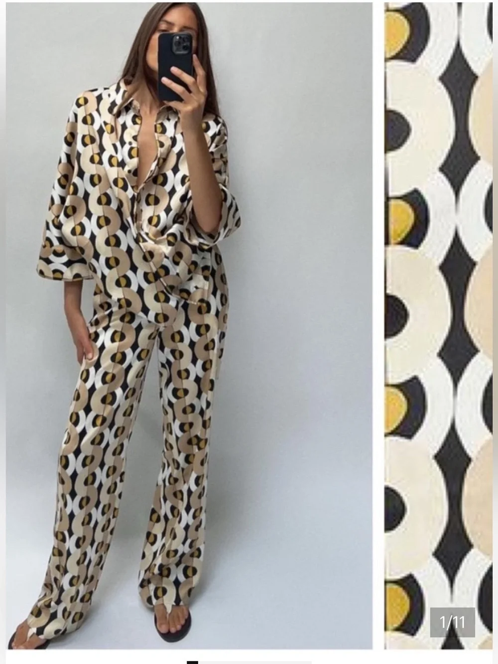 VIRAL NEW Zara Geometric Satin Print pants   SIZE S  🚨NO DISCOUNT ON THIS PANTS